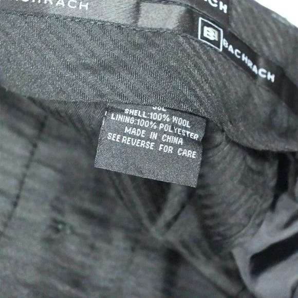 Bachrach 44L 36x32 Gray Stripe 100% Wool Mens Jacket Pants‎ Suit